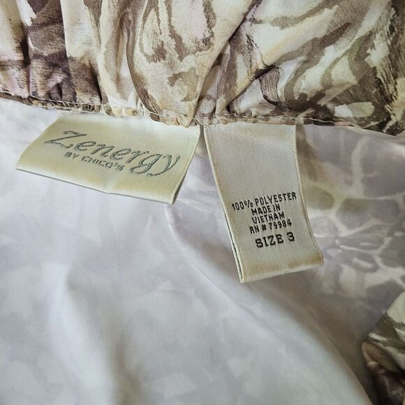 Chico's Zenergy Animal Print Polyester Zip-Front Windbreaker Rain Jacket XL (3) - Picture 6 of 9